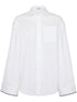 contrast-border poplin shirt
